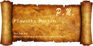 Plavsitz Martin névjegykártya